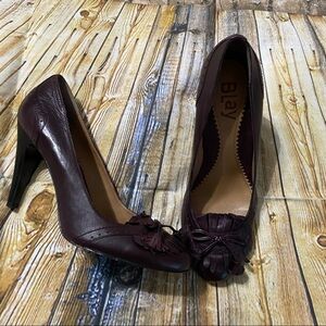 Blay Burgundy Tassle Leather Pumps Heels